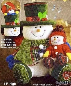 2004 Avon SNOWMAN SURPRISE! Hat Pops Up & Plays Jingle Bells NOS in Sealed Box - Bild 1 von 8