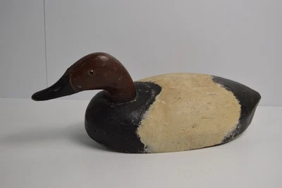 Antiguo señuelo de pato de madera pintado estampado de caza coleccionable Foto 1 de 4