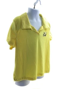 No Comment Girl's Casual Short Sleeve Polo Pullover Collared Neck Color Yellow - Picture 1 of 4