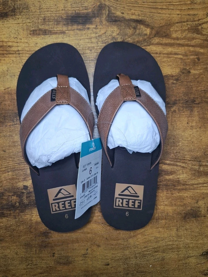 Sandalias Reef Twin Pin, para hombre talla 6, sandalias con correa marrón Foto 1 de 3