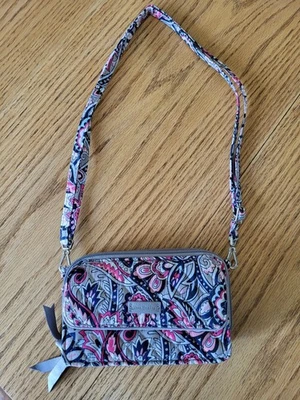 Bandolera Vera Bradley Icónica RFID Todo en Uno Gris Paisley Nueva sin Etiquetas Foto 1 de 4