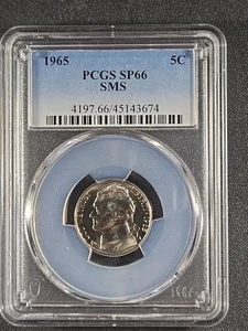 1965 U.S. Jefferson Nickel - Special Mint Set coin SMS - SP66 (PCGS) stk#3674 - Picture 1 of 5