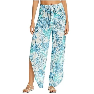 Pantalones de Encubrimiento J Valdi Swim Sarong Pierna Dividida Abierta Tropical Palazzo Pantalones Talla XL Foto 1 de 4