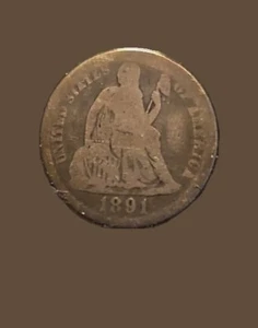 Moneda de diez centavos Liberty Seated 1891 10C - Imagen 1 de 2