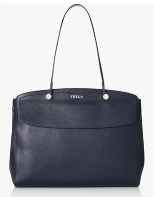 FURLA Navy Leather Tote Bag US TAX Includ - Image 1 of 4