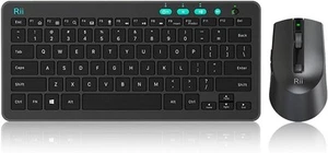 Combo de teclado y mouse inalámbrico ultra delgado Rii RKM709 2.4 Gigahertz, multim... - Imagen 1 de 7