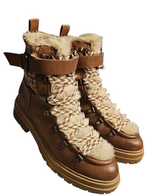 Sam Edelman Circo Gretchen Combate Botas con Cordones Cremallera Mujer 8 Senderista-Chic Gorpcore Foto 1 de 4