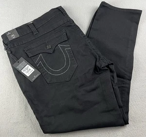 TRUE RELIGION Men’s Rocco Relaxed Skinny Jeans Flap Black W46 L32 NWT - Picture 1 of 7