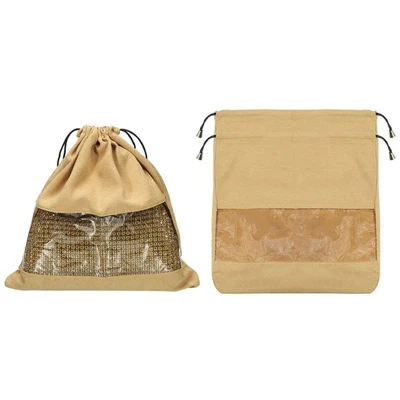 Paquete de 3 bolsas antipolvo 23,62"x21,65" cubiertas bolsas de almacenamiento con ventana, café Foto 1 de 4