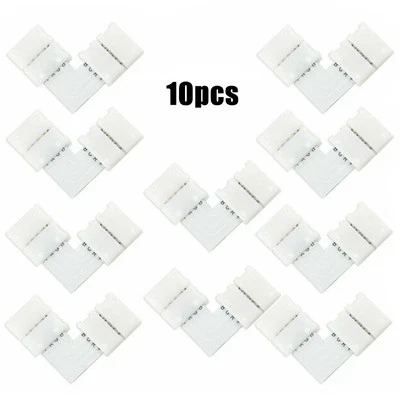 10X 10mm L-Shape 4pin Corner Connector Adapter For 5050/3528 RGB LED Strip Light - Image 1 of 4