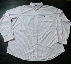 Polo Ralph Lauren Herren klassische Passform Performance rosa gestreift Knopfleiste Größe 2XL - Bild 1 von 6