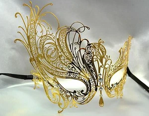Black Swan metal Masquerade Ball eye mask Carnival Costume Prom birthday Party - Picture 1 of 7