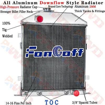 Aluminum 4 Row Radiator For Ford Model 21 A Deluxe/Mercury 29A Chevy V8 1942-48 - Image 1 of 4