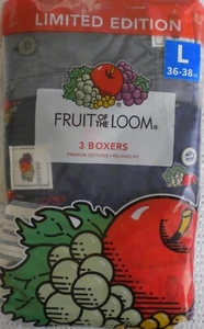 NEW - LIMITED EDITION FRUIT OF THE LOOM 3 PACK MEN'S BOXERS, UNDERWEAR - NEW - Picture 1 of 2