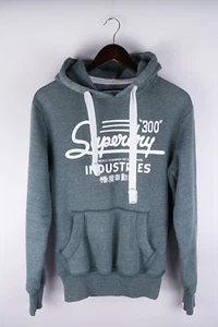 Superdry Men Hoodie Casual Green Cotton Blend Pullover size S - Picture 1 of 8