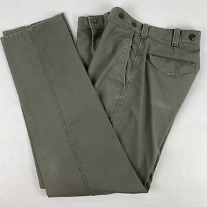Filson Shelter Cloth Green Pants Style 579 Made In USA- Talon Zipper 34x33