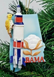 STATE OF ALABAMA CHRISTMAS ORNAMENT 5" - Picture 1 of 2