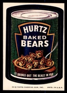 1974 Topps Wacky Packages Series 7 #5 Hurtz Baked Bears EX/MT