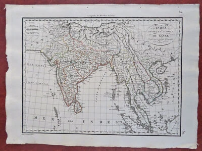 Imperio mogol India británica Delhi Sudeste Asiático Calcuta Bombay 1810 mapa lapie Foto 1 de 4