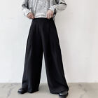 Men Baggy Wide Leg Pants Loose Gothic Kendo Hakama Bootcut Skirt Trousers Pocket