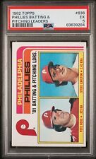 1982 Topps 636 Phillies Batting & Pitching Leaders - PSA 5
