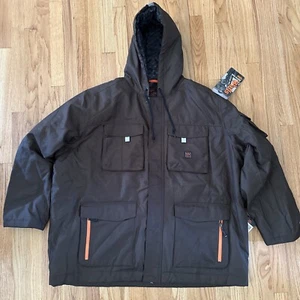 Walls Men’s 3XL Heavy Coat Jacket Dark Brown Full Zip Insulated Reflective - Picture 1 of 15