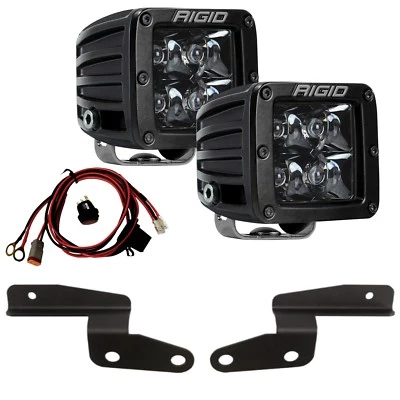 RIGID A-Pillar Mount Kit & Midnight Black LED Lights for 18-25 Jeep Wrangler JL - Image 1 of 4