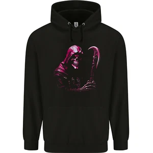 The Grim Reaper and Sythe Skull Design 3 Childrens Kids Hoodie - Picture 1 of 3
