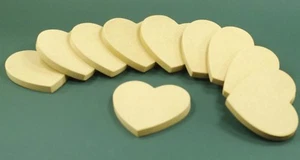 10 MDF HEART SHAPES - Ready to decorate-No burn-Toy box-Wedding-Home decor-Craft - Picture 1 of 7