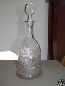 c1850 JARRA BIEDERMEIER botella RATZEN ¿Blackthal? Vidrio de demolición corte de piedra - Imagen 1 de 6