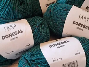 Merinowolle 10 Knäuel 500 Gramm Donegal von Lang Yarns Fb 173 flaschengrün tweed - Bild 1 von 3