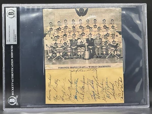 1951 Toronto Maple Leafs Team (15) "Stanley Cup Champs" signiertes Foto BAS Beckett - Bild 1 von 6