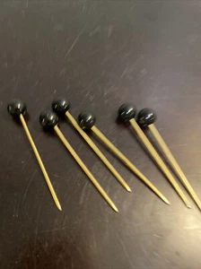 BLACK  PEARL SET OF SIX COCKTAIL PIX - Picture 1 of 3