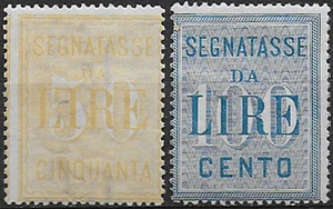 1903 Italia segnatasse colori diversi mc MNH Sassone n. 31/32 - Foto 1 di 1