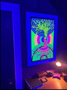 LIMITED EDITION TREE OF LIFE Blacklight Poster Hippie Psychedelic Black Light - Picture 1 of 11