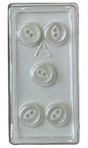 Buttons Mother of Pearl Round Eye 2-Hole 5-Pack 3/8" 10MM Dill No. 78 Germany - Picture 1 of 8