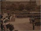 KING TAKE SALUTE AT TROOPING THE COLORS - VINTAGE TINTED PHOTOGRAPH.