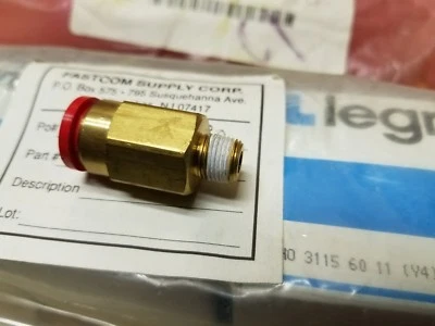 3/8" OD x 1/8" NPT Male Straight Push to Connect Air Fitting (10 pcs.) XF360A14 - Image 1 of 4