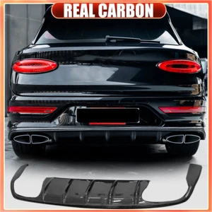 For Bentley Bentayga 2021-2025 REAL CARBON Rear Bumper Diffuser Lip Spoiler Kits - Picture 1 of 13