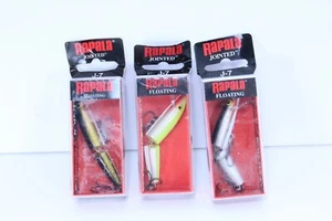 (3) New Rapala J-7 Jointed Floating Crankbait Fishing Lures Gold, Silver, Chart. - Picture 1 of 2