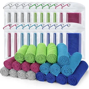 Cooling Towel Pack of 20 40"x12" with Pouches for Sports Workout Fitness Gym ... - Picture 1 of 6