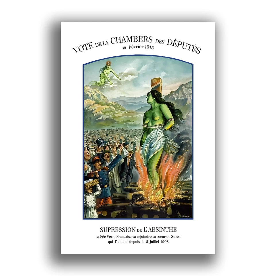 防禁印刷品禁止苦艾酒绿色仙女海报-礼物 — 第 1/1 张图片