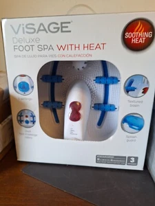 Visage Deluxe Foot Spa With Heat 3 Settings Dual foot rollers Splash guard - Picture 1 of 9