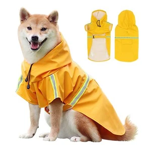 Large Dog Raincoat 5XL Reflective Waterproof Adjustable with Hood Lightweight - Picture 1 of 9