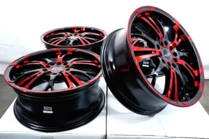 17" Wheels Rims Black Red Fit Hyundai Azera Elantra Ioniq Kona Santa Fe Sonata - Picture 1 of 6