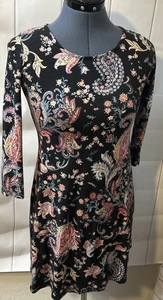 Karen Kane Dress Women’s Size small floral 3/4 Sleeve Black - Picture 1 of 7