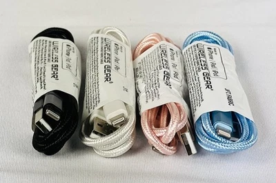 Nuevo paquete de 3 cables de carga de 3 pies para iPhone 13 12 11 X XR 8 - blanco negro oro rosa Foto 1 de 4