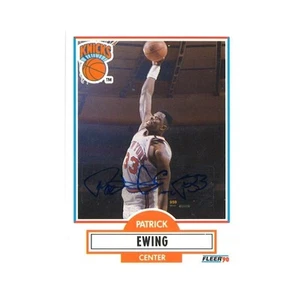 1990 Fleer Patrick Ewing Aufkleber Autogramm (CX authentisch) - Bild 1 von 2
