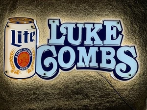 Luke Combs Miller Lite LED Elektroschild. Mit Karton Top Zustand - Bild 1 von 8
