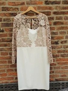 New! Gina Bacconi Wedding Dress Size Uk18 Lace Gold Cream Mother Bride Cruise - Picture 1 of 21